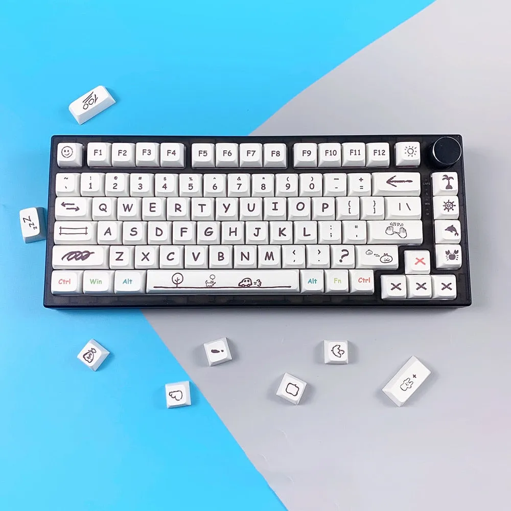 126 Keys Graffiti Keycap XDA Profile set | Mechanical keyboard