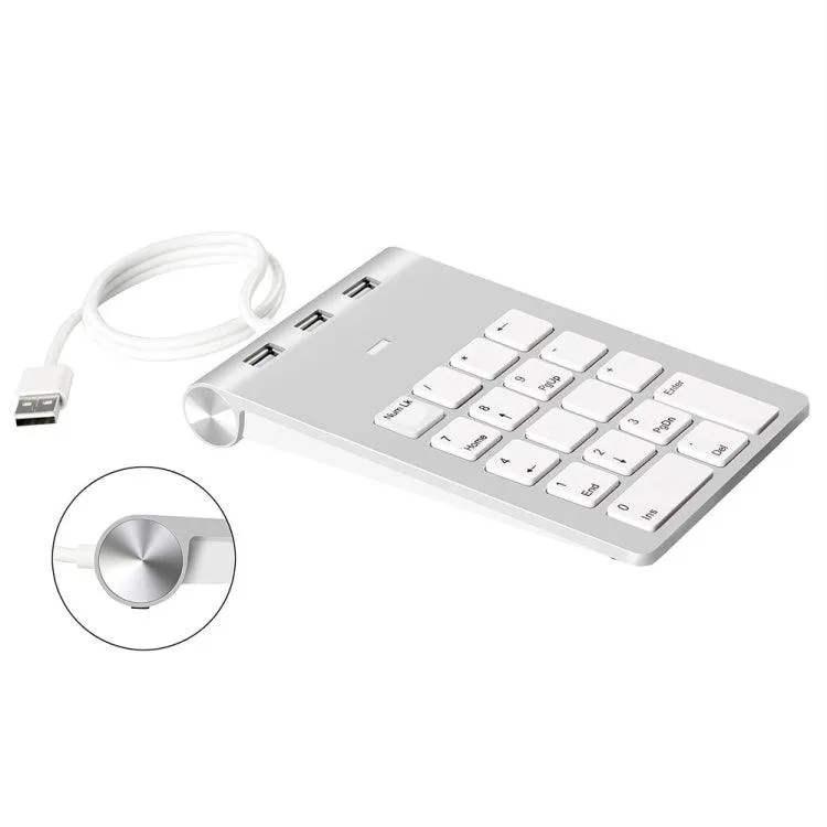 18-Key USB 2.0 Financial Numeric Keypad with Multi-Function Hub and Card Reader