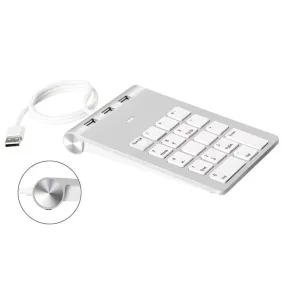 18-Key USB 2.0 Financial Numeric Keypad with Multi-Function Hub and Card Reader