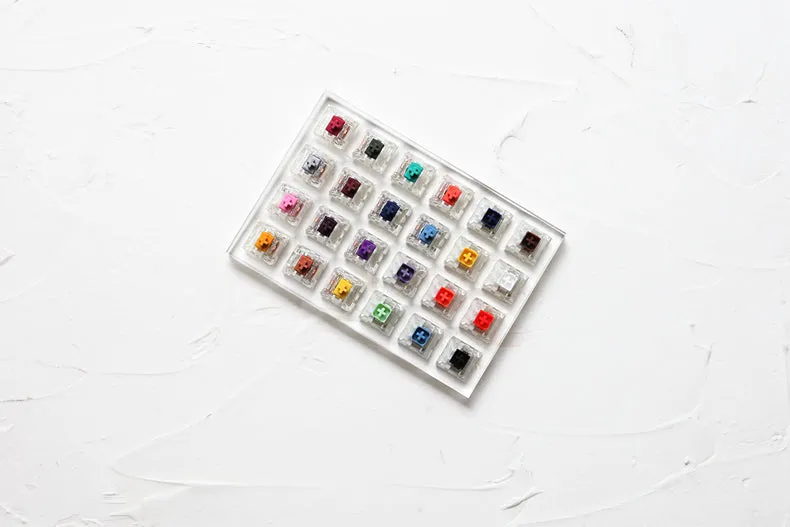 24 switch switches tester with acrylic base blank keycaps for mechanical keyboard kailh box heavy pro purple orange yellow gold