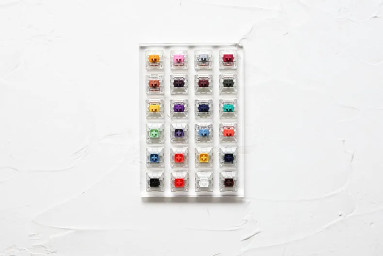 24 switch switches tester with acrylic base blank keycaps for mechanical keyboard kailh box heavy pro purple orange yellow gold