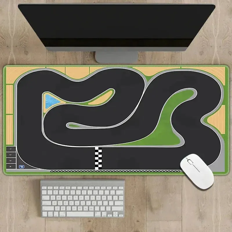 2mm Thick Non-Slip Rubber Mouse Pad 300x700mm Traffic Simulation Desk Mat for Gaming and Office Use