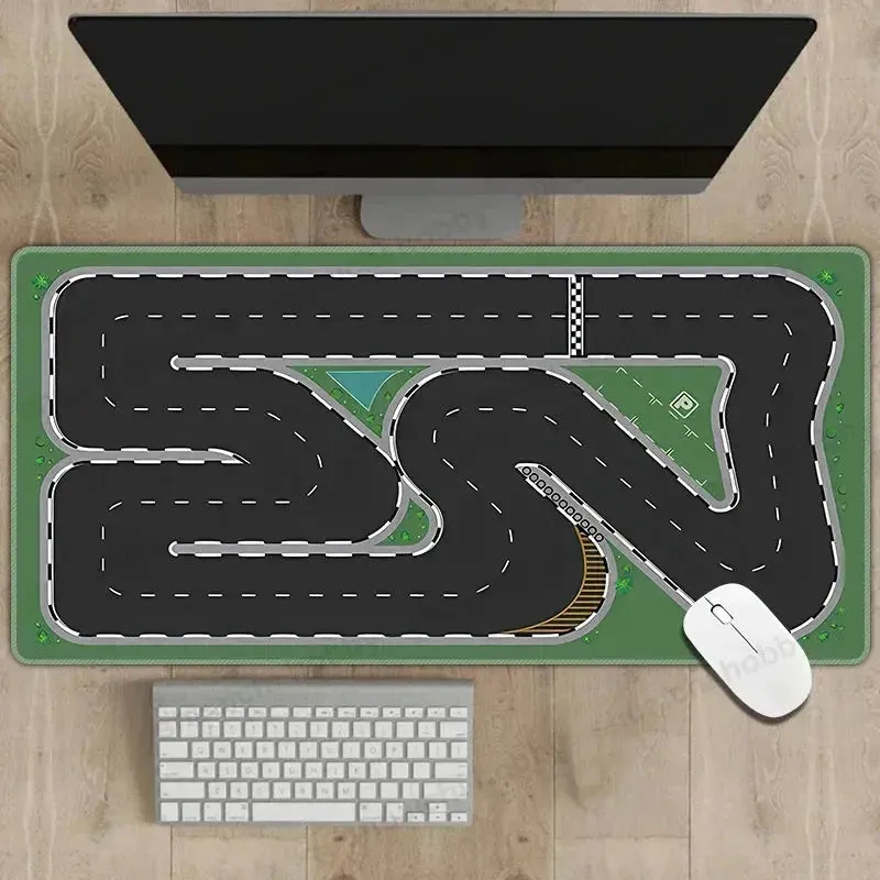 2mm Thick Non-Slip Rubber Mouse Pad 300x700mm Traffic Simulation Desk Mat for Gaming and Office Use