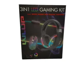 3 In 1 LED Gaming Kit w/Mouse, Headset & Mousepad Vivitar