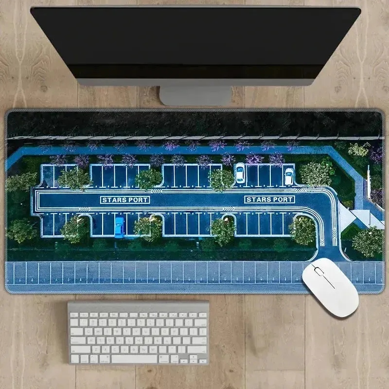 300x600mm Non-slip Rubber Mouse Pad - Multi-purpose Desk Mat with RC Racing Track Design, 2mm Thick