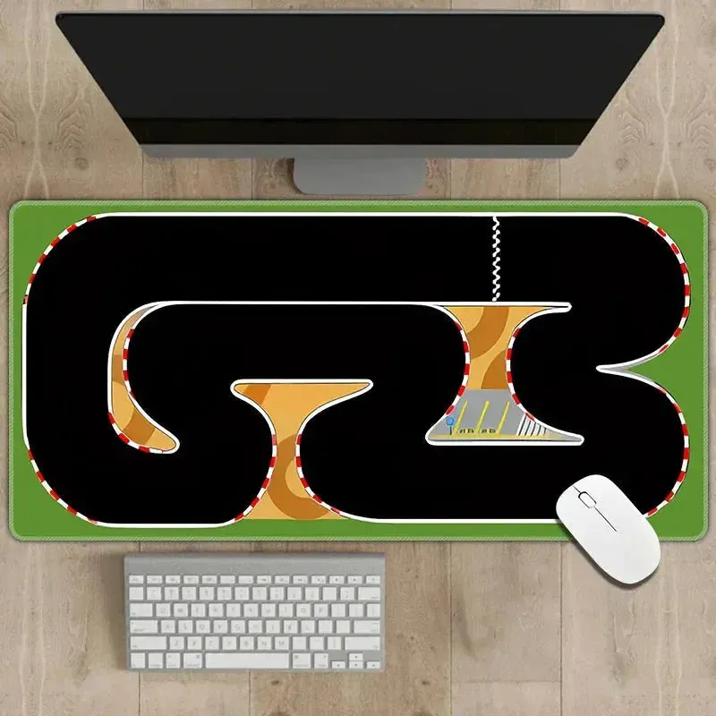 300x600mm Non-slip Rubber Mouse Pad - Multi-purpose Desk Mat with RC Racing Track Design, 2mm Thick