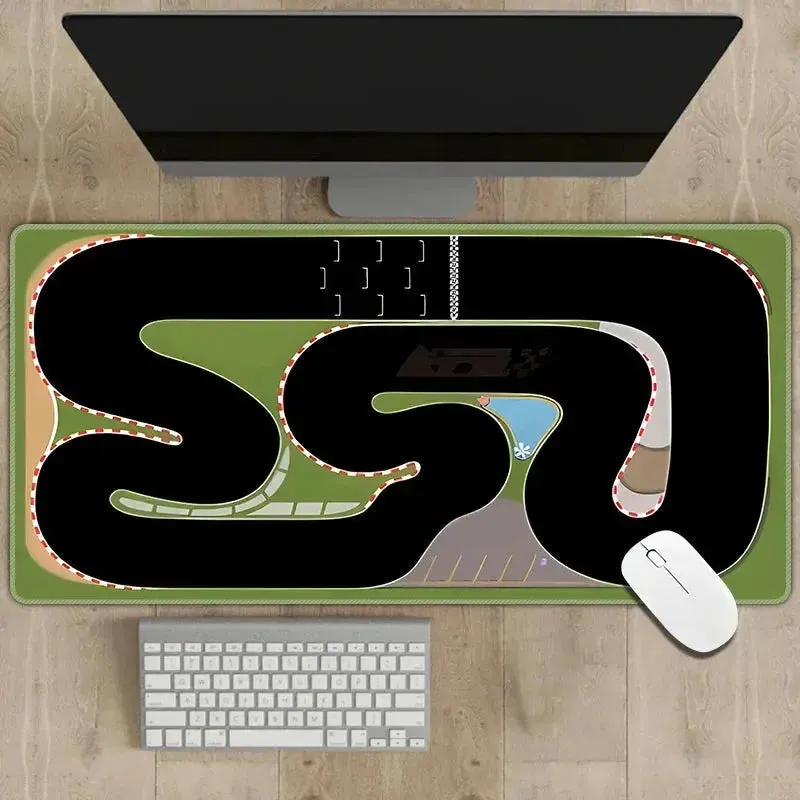 300x600mm Non-slip Rubber Mouse Pad - Multi-purpose Desk Mat with RC Racing Track Design, 2mm Thick