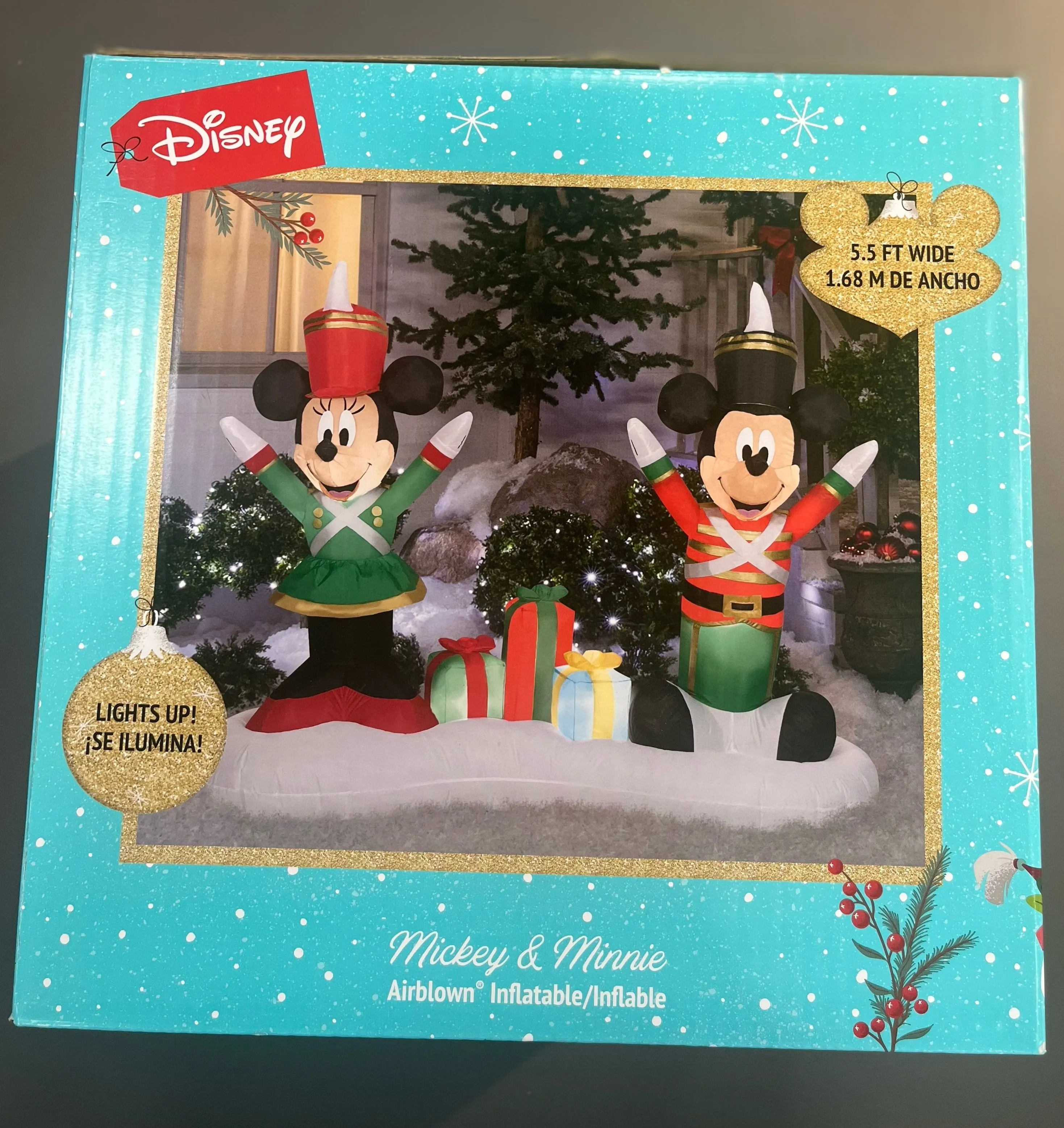 4.5' Airblown® Mickey Mouse and Minnie Mouse as Toy Soldiers Christmas Inflatable