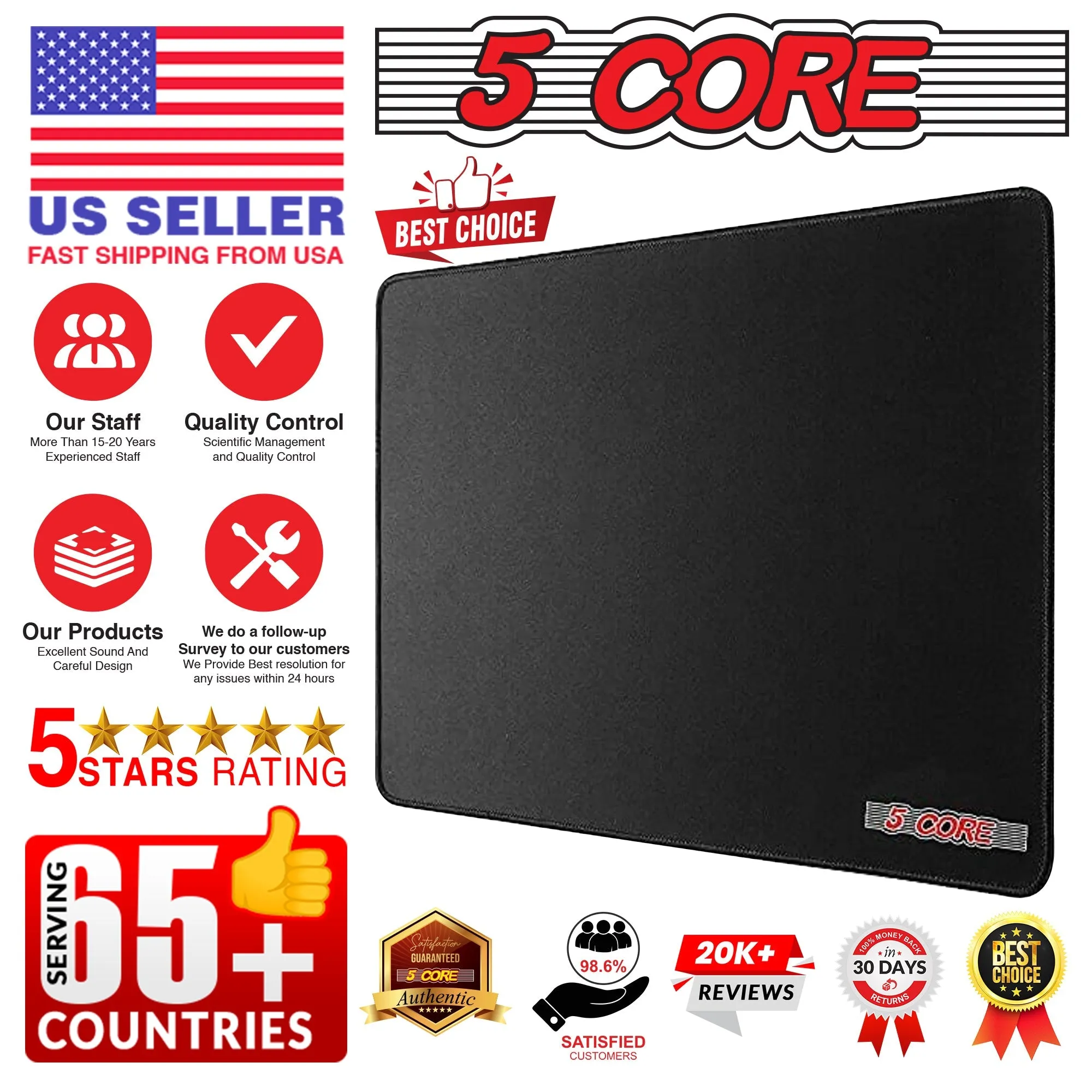 5Core Gaming Mouse Pad Set – 3x3 Rubber Base