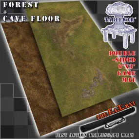 6x3' Dbl Sided 'Forest   Cave Floor' F.A.T. Mat Gaming Mat