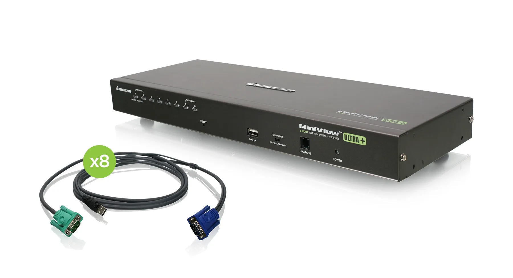 8-Port USB PS/2 Combo VGA KVM Switch with USB KVM Cables (TAA)