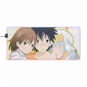 A Certain Magical Index Kamijou Touma, Index Librorum Prohibitorum, Mikoto Misaka RGB LED Mouse Pad (Desk Mat)