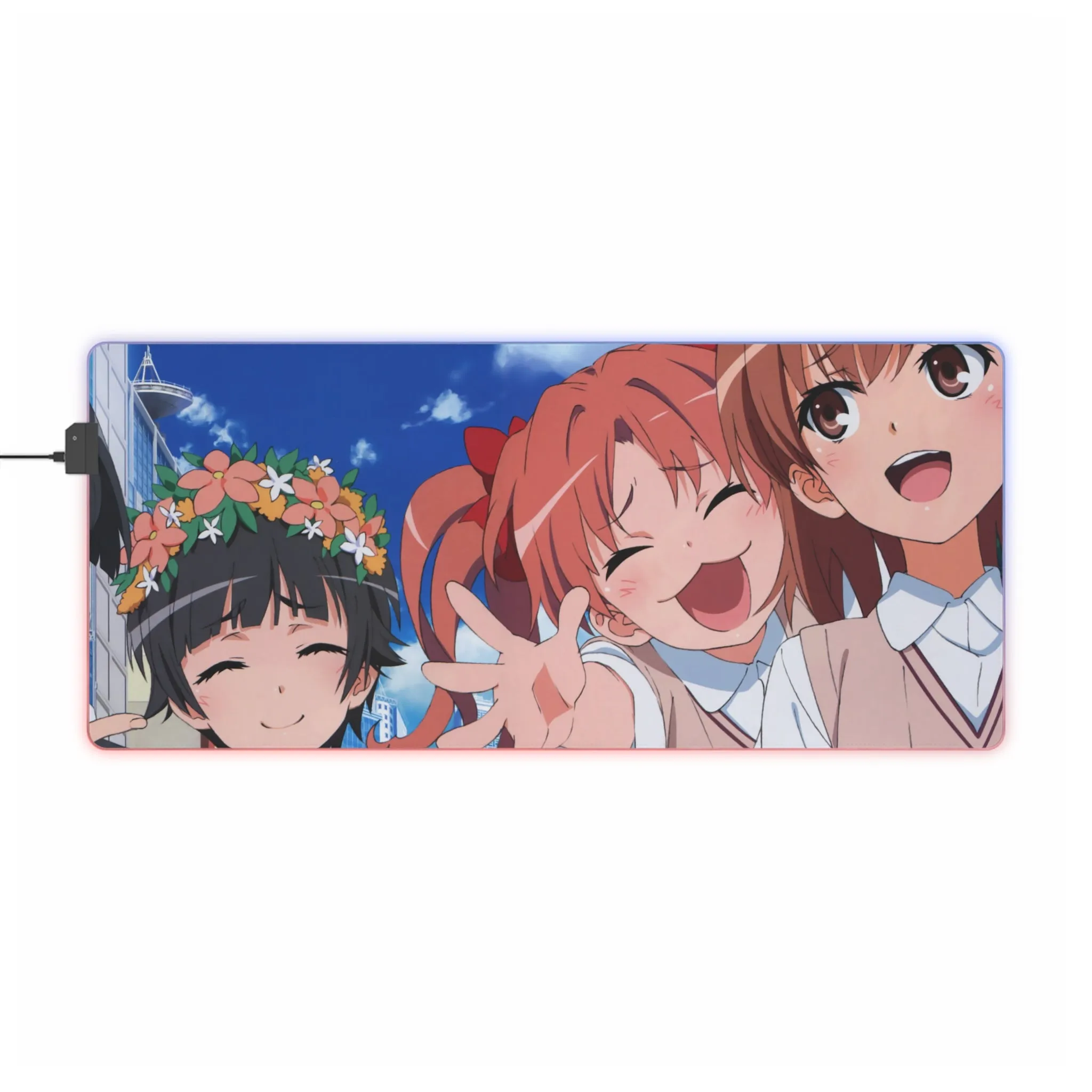 A Certain Magical Index Mikoto Misaka, Kuroko Shirai RGB LED Mouse Pad (Desk Mat)