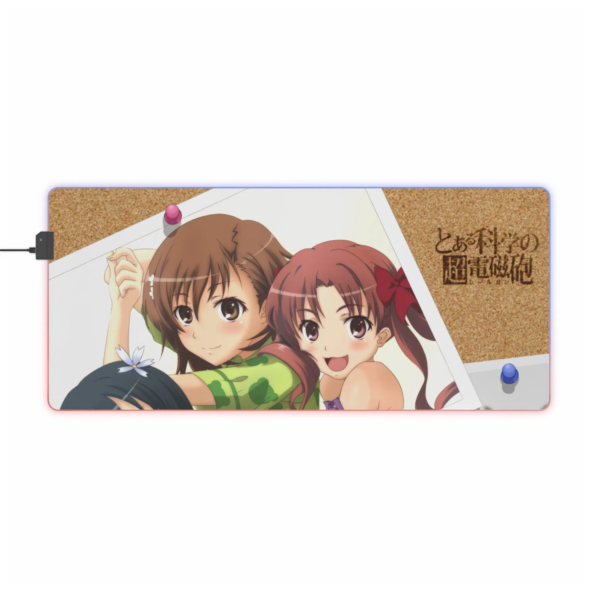 A Certain Scientific Railgun Mikoto Misaka, Kuroko Shirai, Ruiko Saten RGB LED Mouse Pad (Desk Mat)