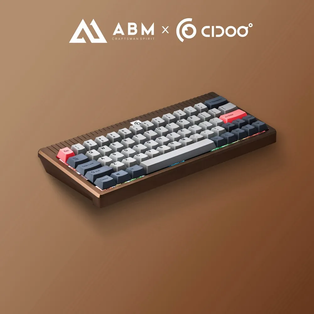 ABM64 Anodized Aluminum Mechanical Keyboard Kit 60% Hot Swappable Switch Bluetooth 5.0 2.4G Cable Mode RGB Led Type c