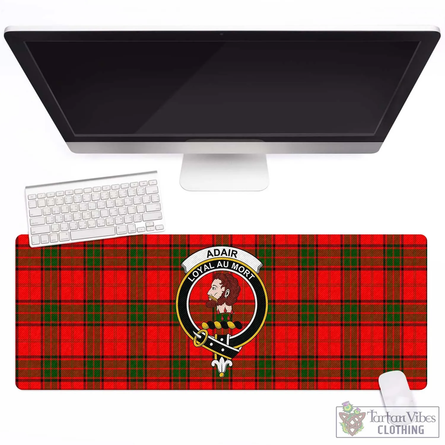 Adair Tartan Mouse Pad with Family Crest