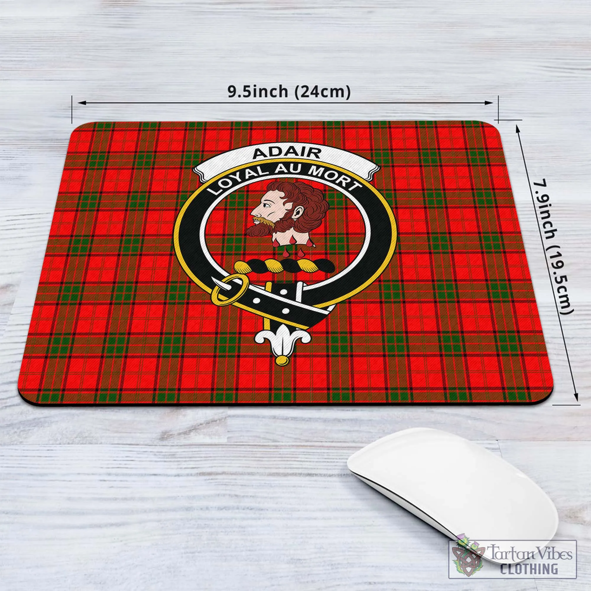 Adair Tartan Mouse Pad with Family Crest