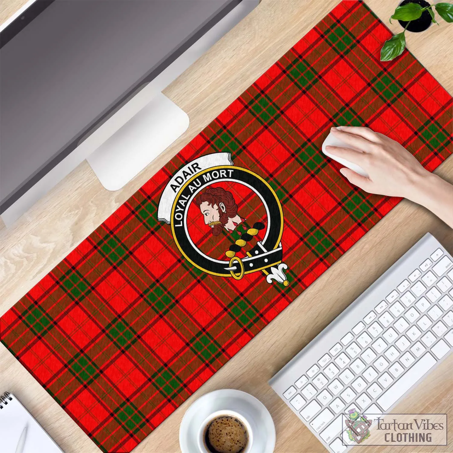 Adair Tartan Mouse Pad with Family Crest