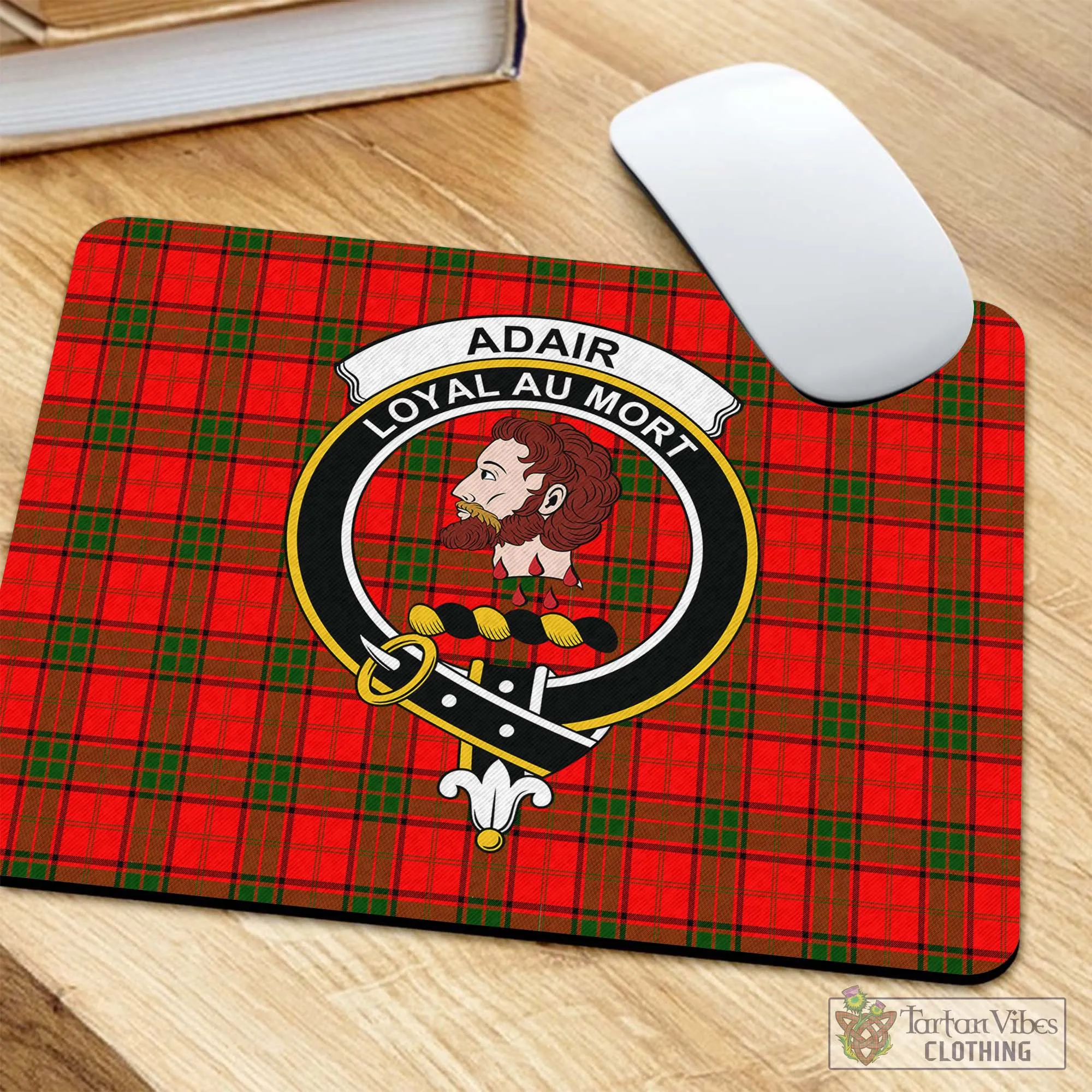 Adair Tartan Mouse Pad with Family Crest