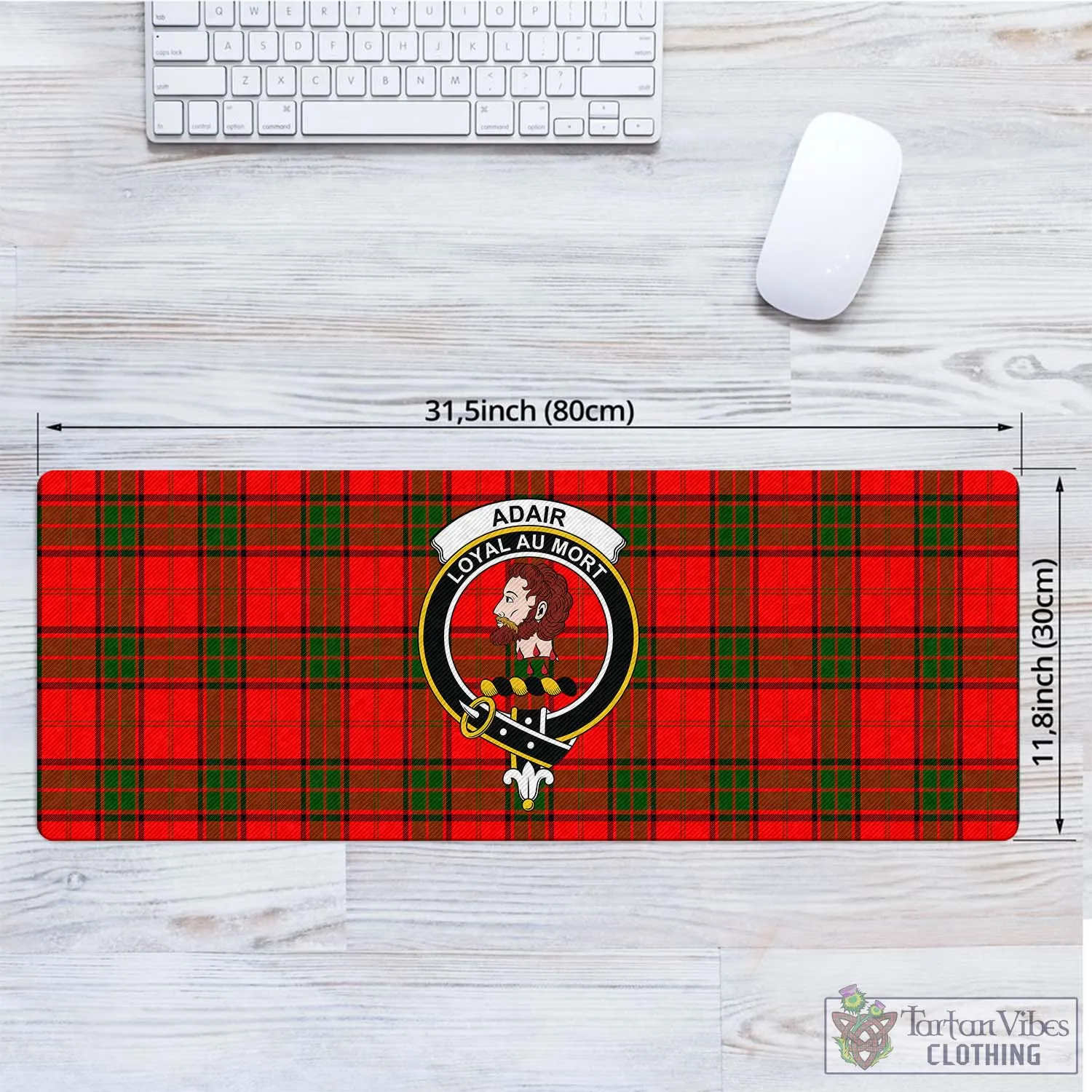 Adair Tartan Mouse Pad with Family Crest