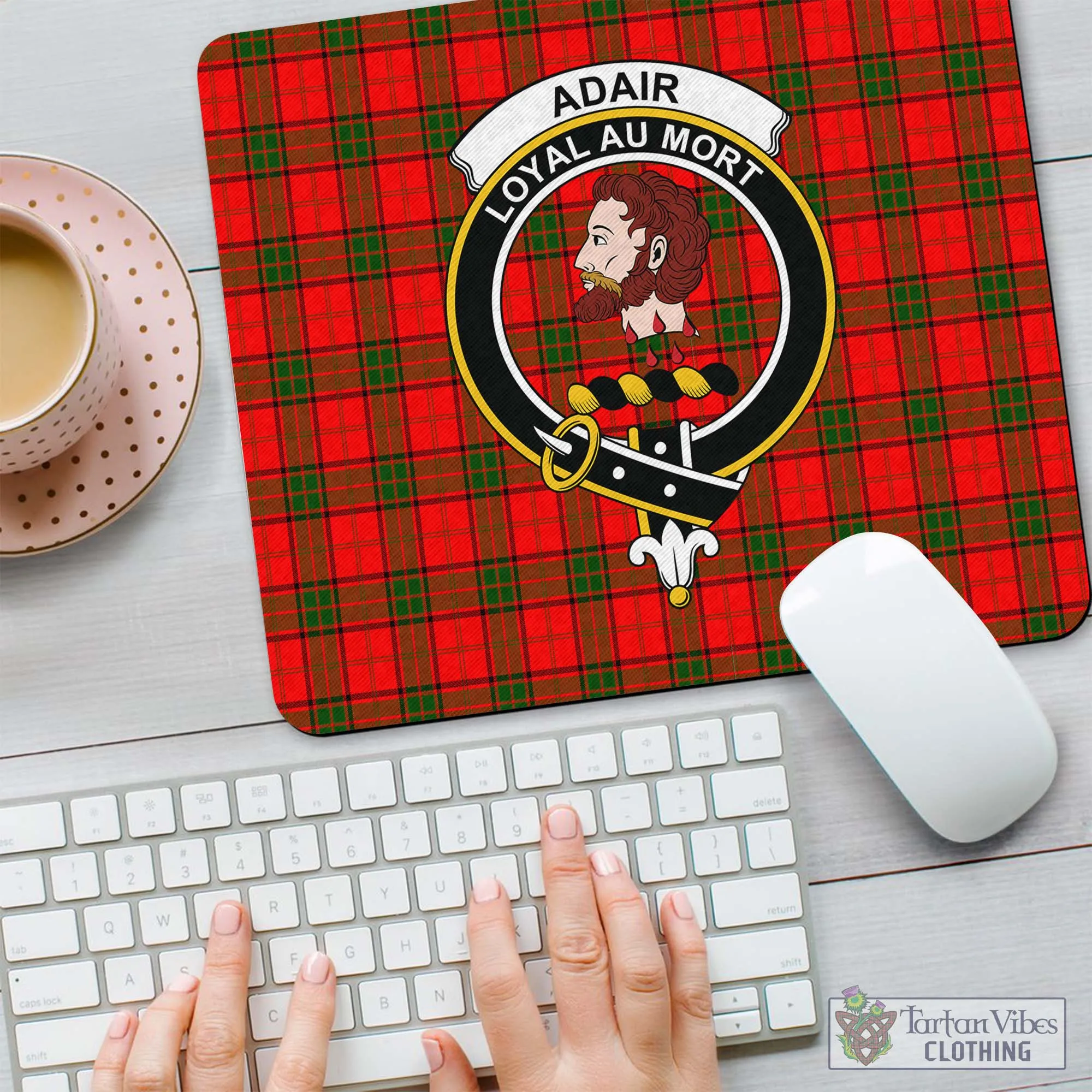 Adair Tartan Mouse Pad with Family Crest