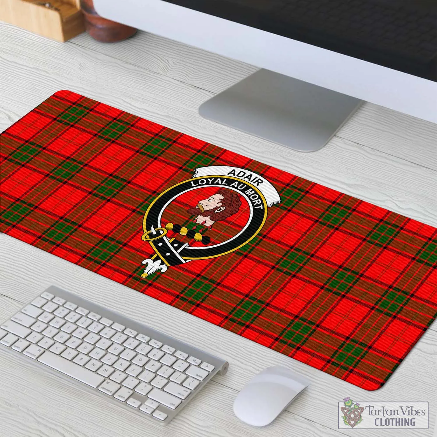 Adair Tartan Mouse Pad with Family Crest