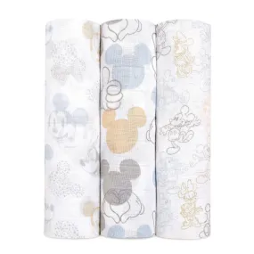 aden   anais Boutique Cotton Swaddle - 3pk (Mickey   Minnie)