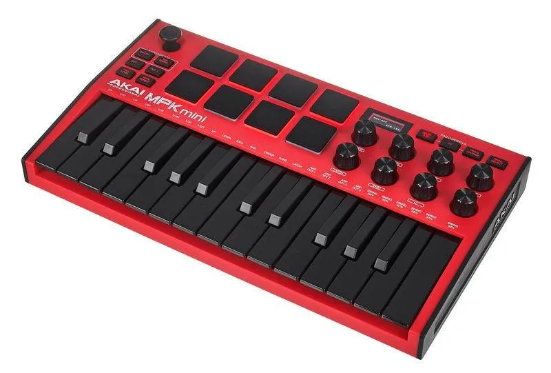 Akai MPK Mini MK3 Compact Keyboard Controller, Red