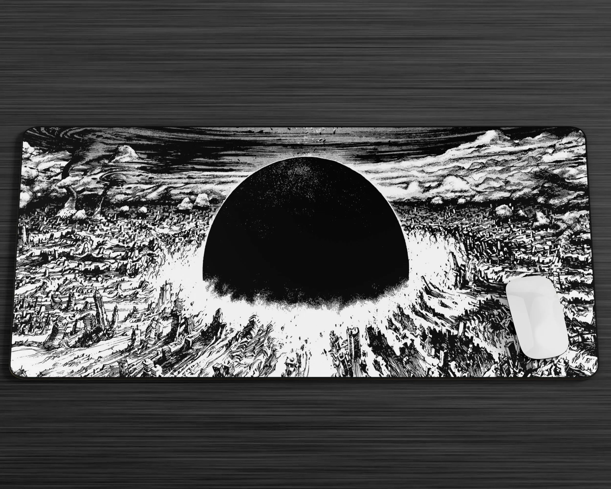 Akira Bomb Black and White Gaming Mouse Pad