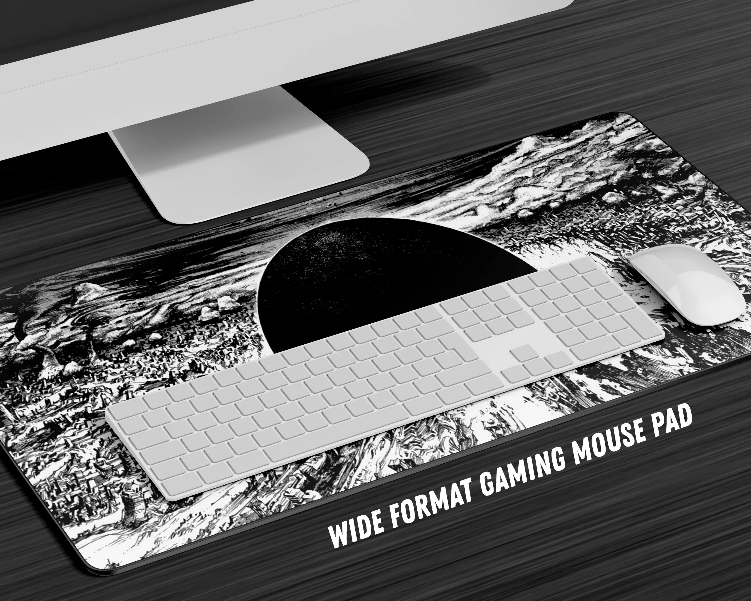 Akira Bomb Black and White Gaming Mouse Pad