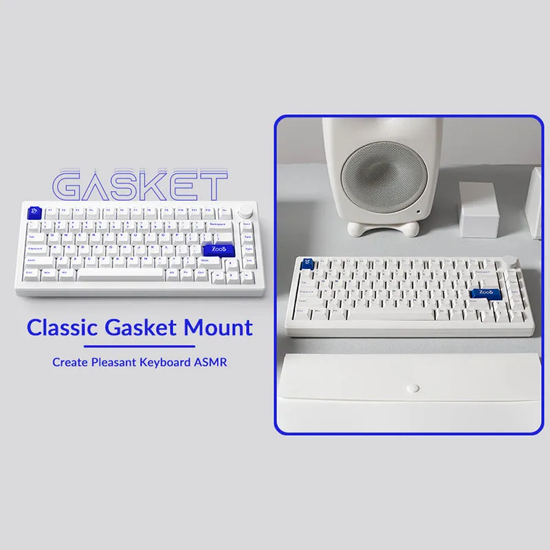 Akko MOD007 PC Blue on White Wired Mechanical Keyboard