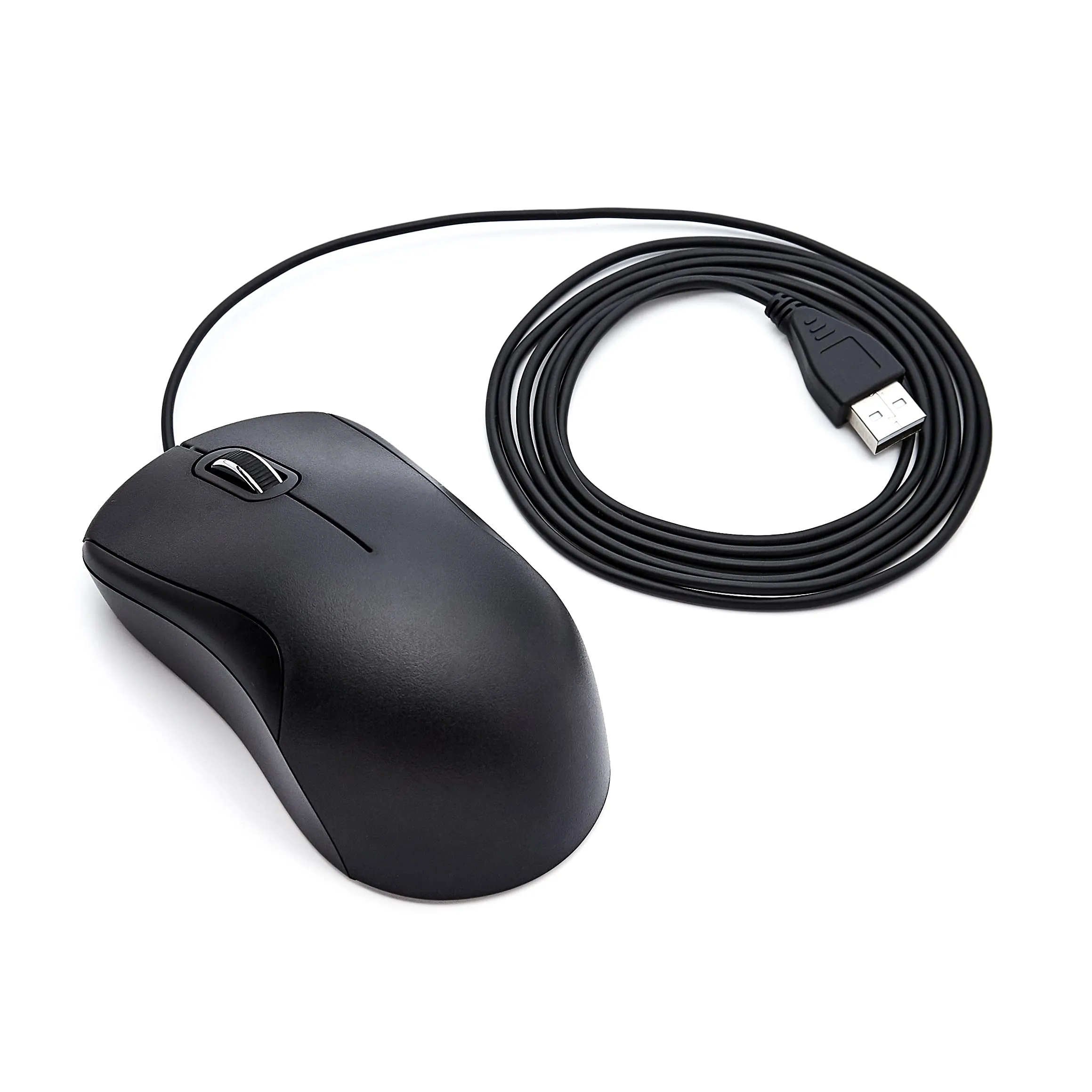 Amazon Basics 3-Button USB Wired Mouse - Standard, Black