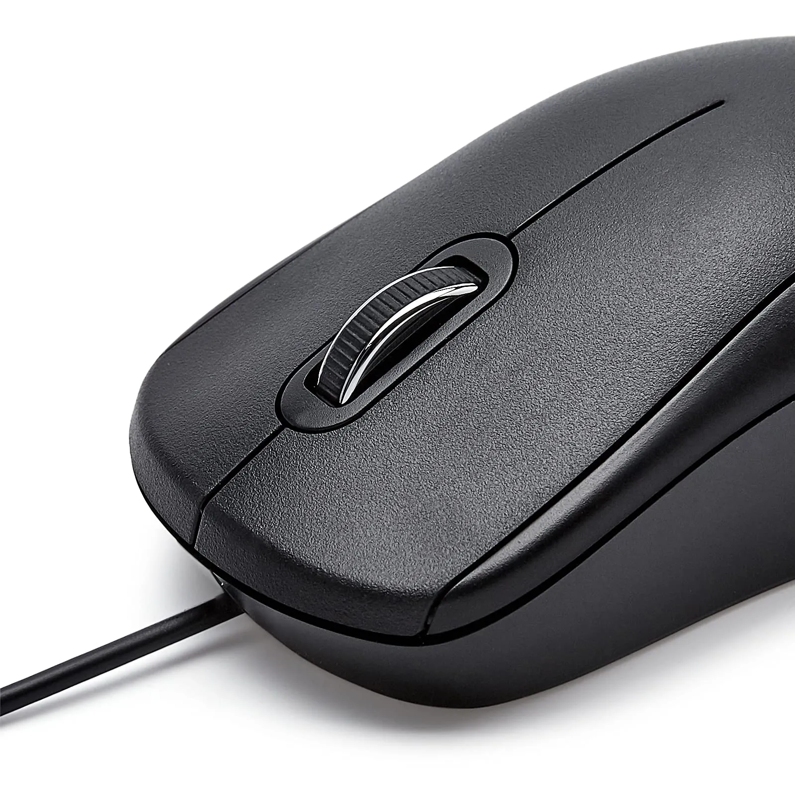 Amazon Basics 3-Button USB Wired Mouse - Standard, Black