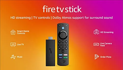 Amazon Fire TV Stick with Alexa Voice Remote (includes TV controls), free & live TV without cable or satellite, HD streaming device