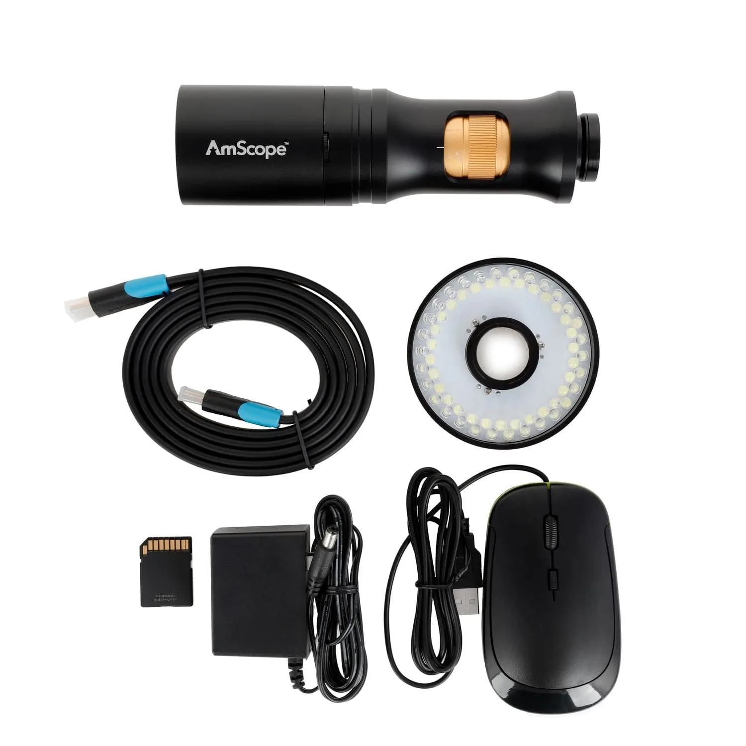 AmScope DM756 1080p HDMI All-in-One Digital Microscope with Zoom Optics   Ring Light