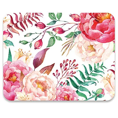 Anti-Slip Mouse Pad for Work or Gaming, Watercolor Flowers