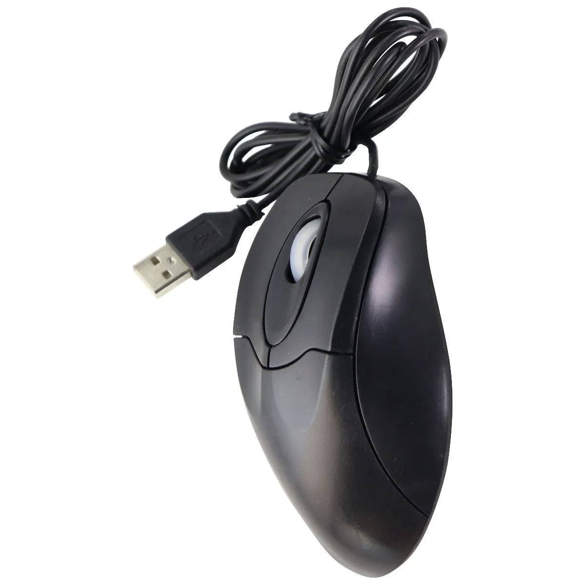 Basic Ergonomic USB Wired Optical Mouse for Windows PC & More - Black