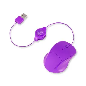 Basic Optical Mouse | Retractable Mouse Cord | Purple