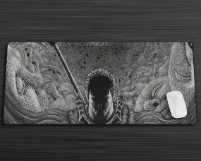 Beserk Black and White Gaming Mouse Pad