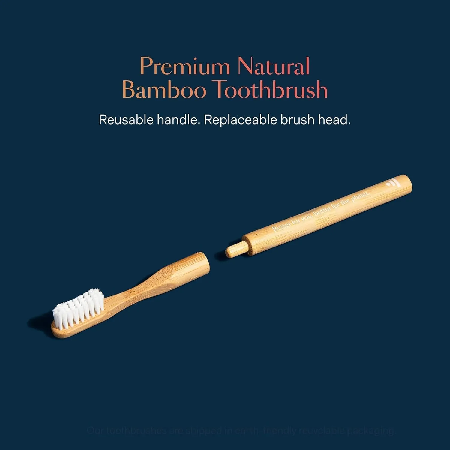 BETTER & BETTER - Natural Bamboo Toothbrush, Blue - 1 Count