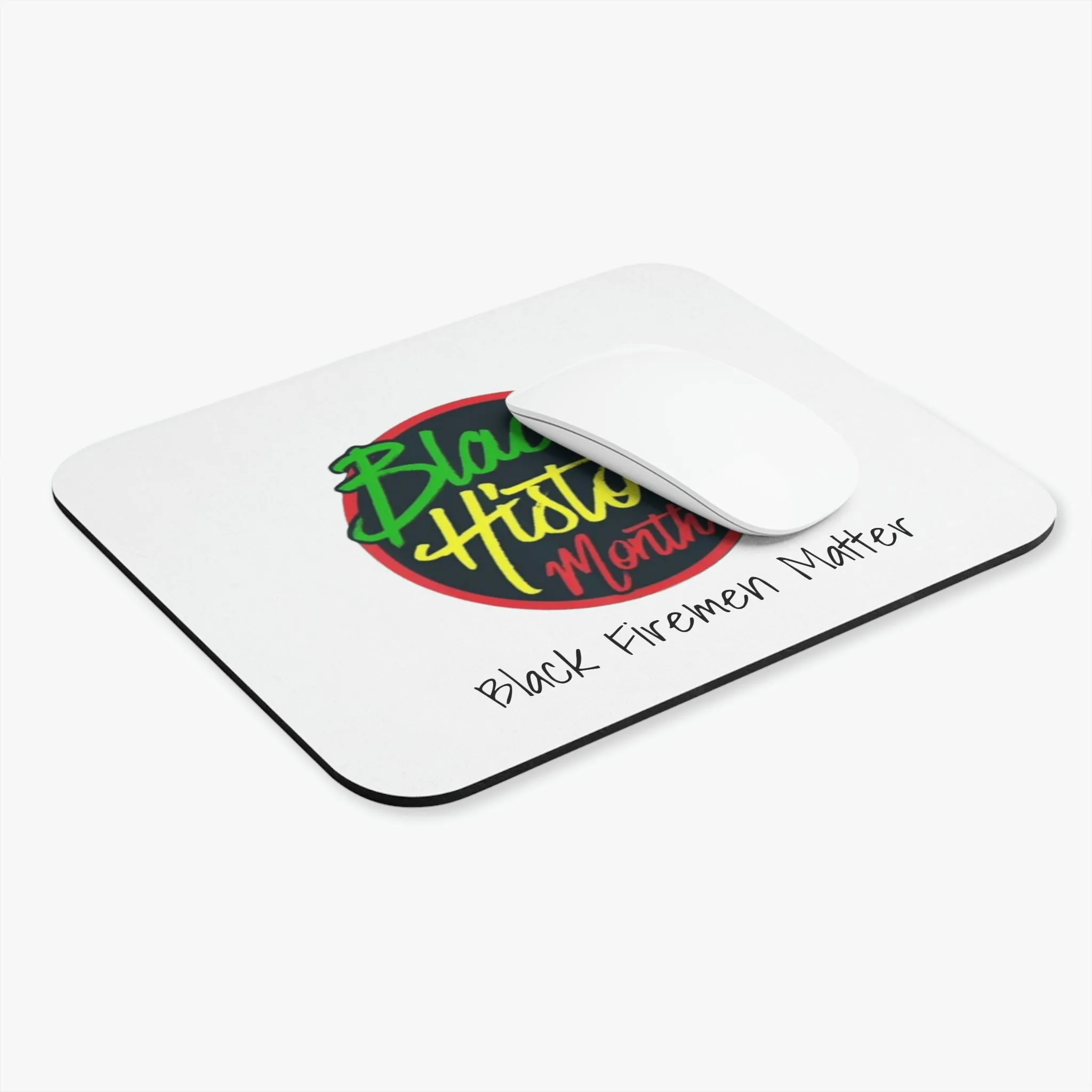 Black Firemen Matter Mouse Pad (Rectangle)