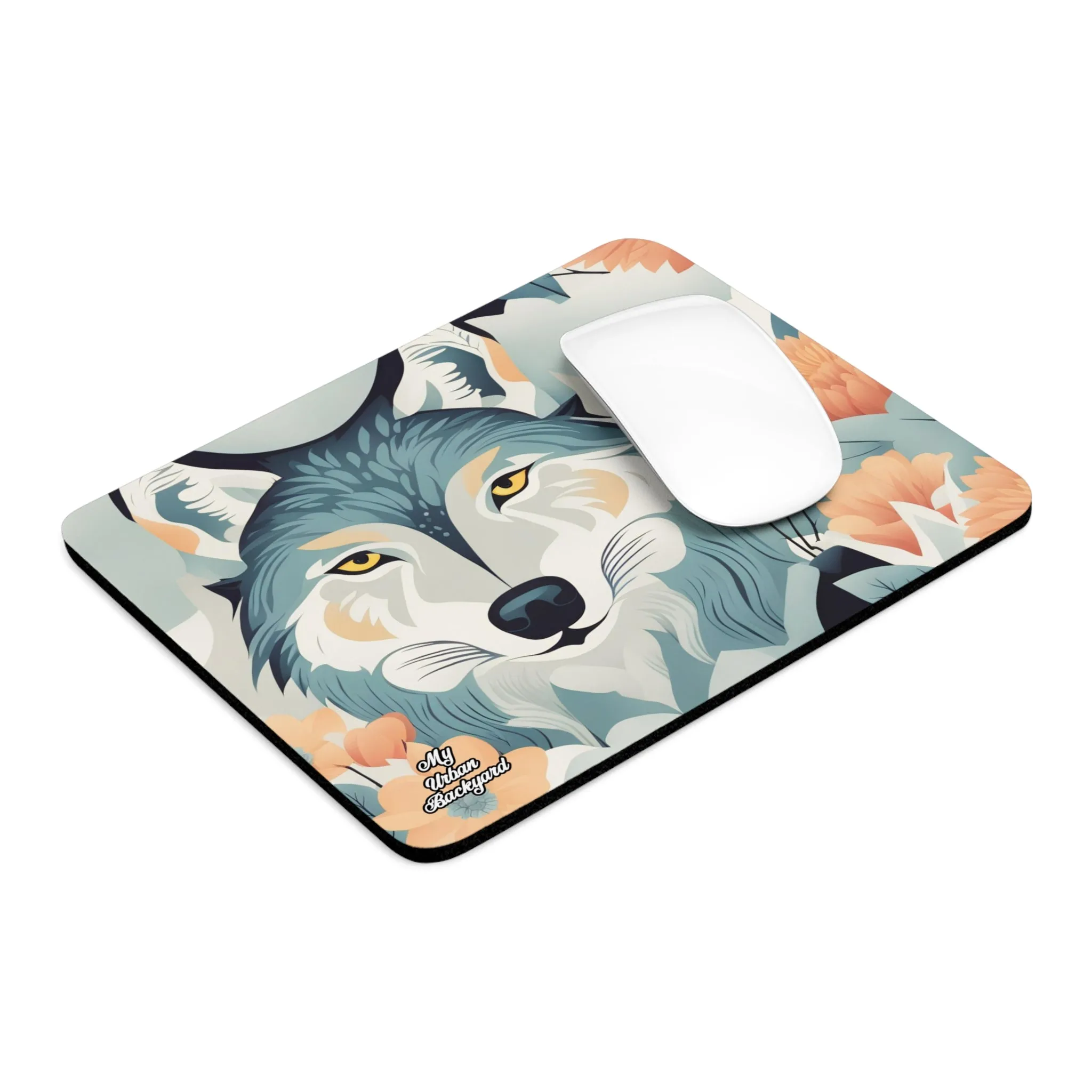 Blue Wolf, Computer Mouse Pad - for Home or Office