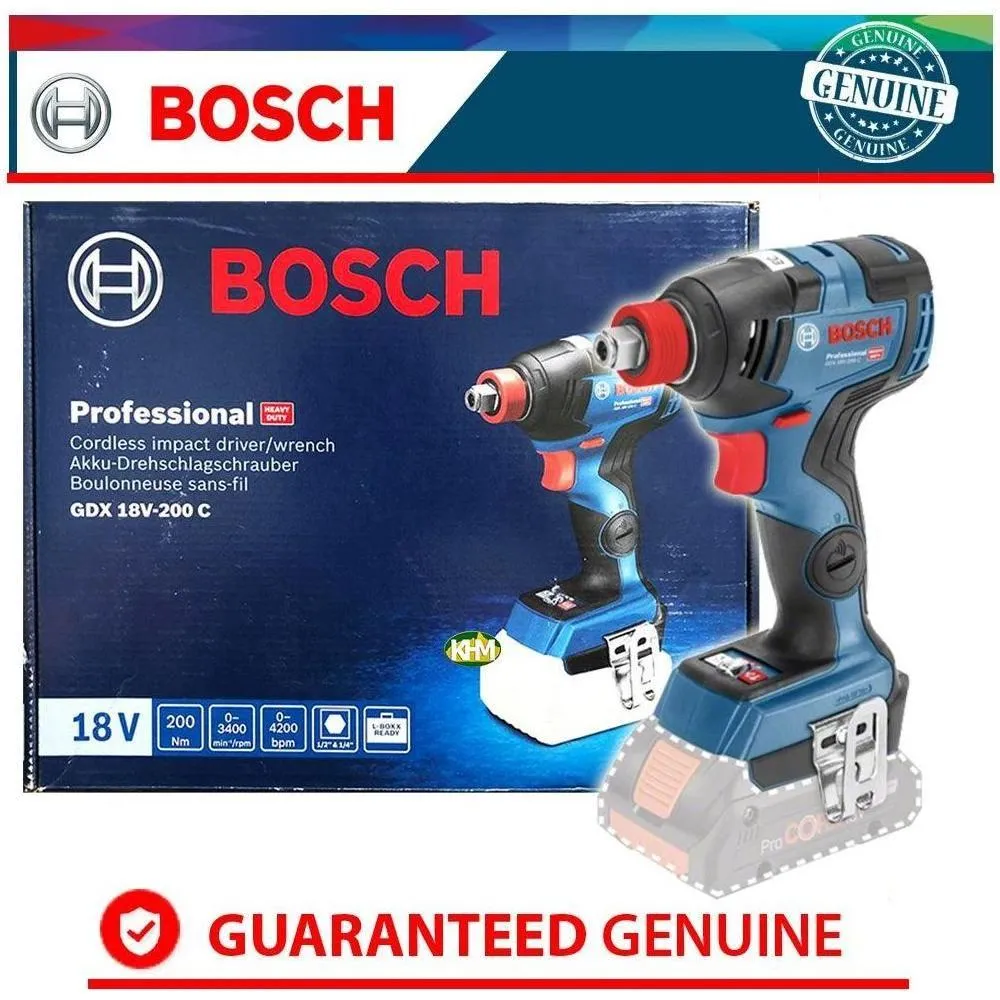 Bosch GDX 18V-200 C (2in1) Cordless Brushless Impact Driver / Impact Wrench 18V (Bare)