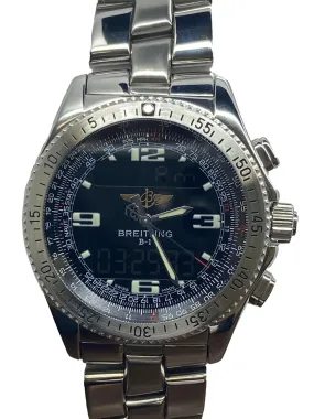 Breitling 43mm B-1 A68362 Black Dial Quartz Men's Watch