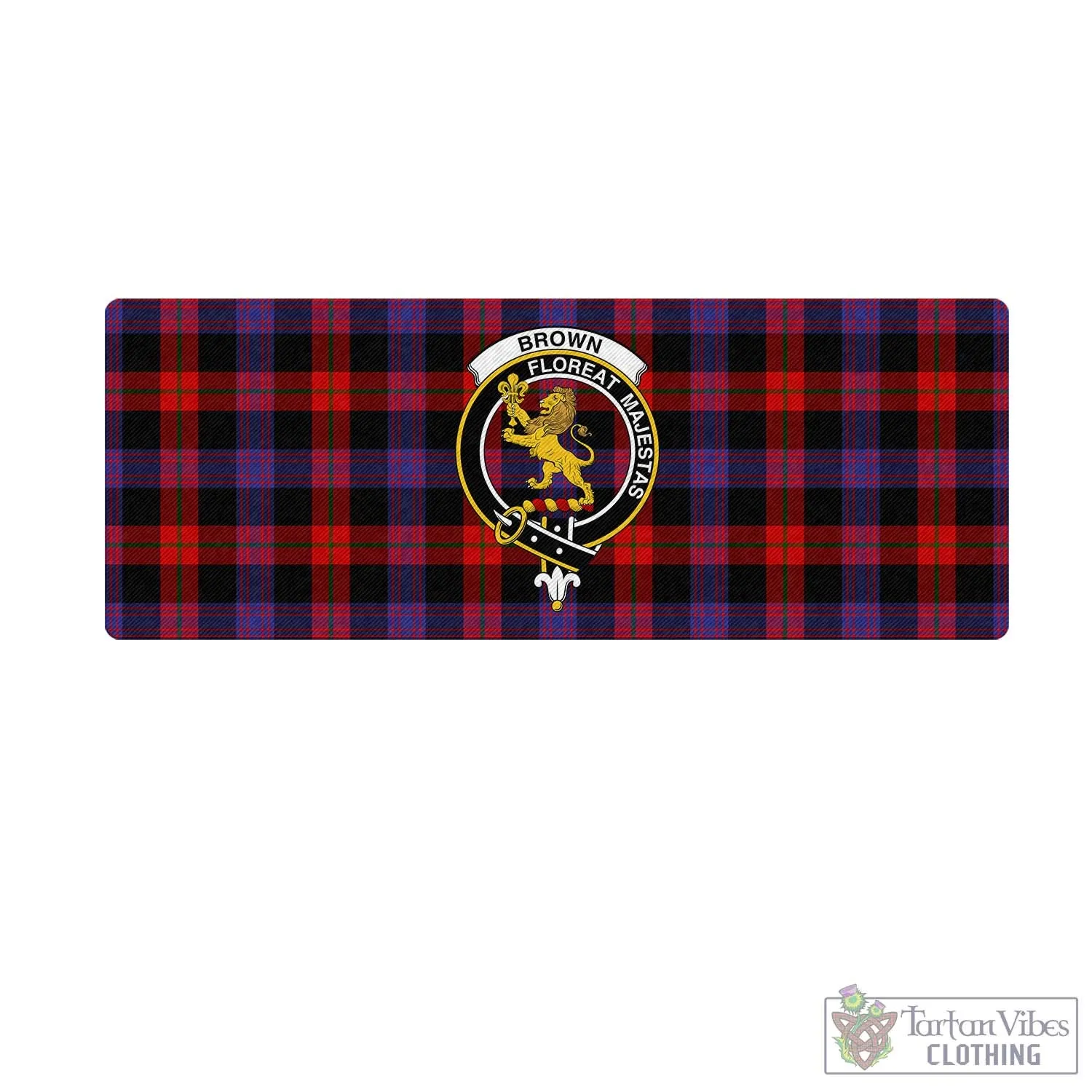 Brown (Broun) Tartan Mouse Pad with Family Crest