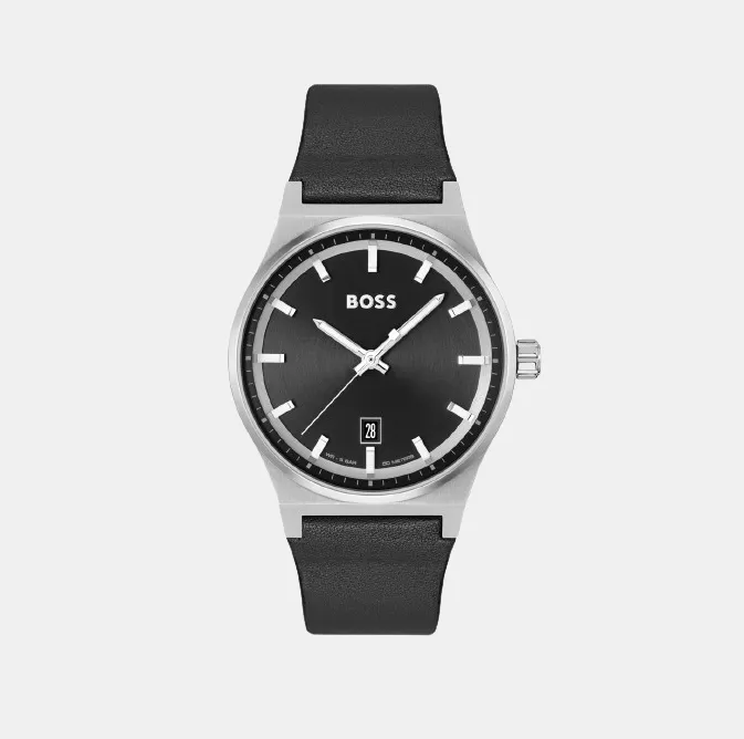 Candor Men's Black Analog Leather Watch 1514075