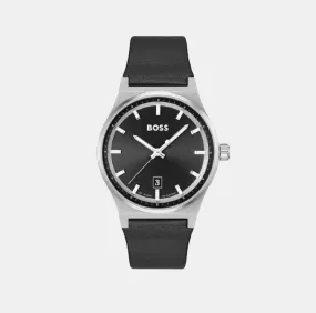 Candor Men's Black Analog Leather Watch 1514075