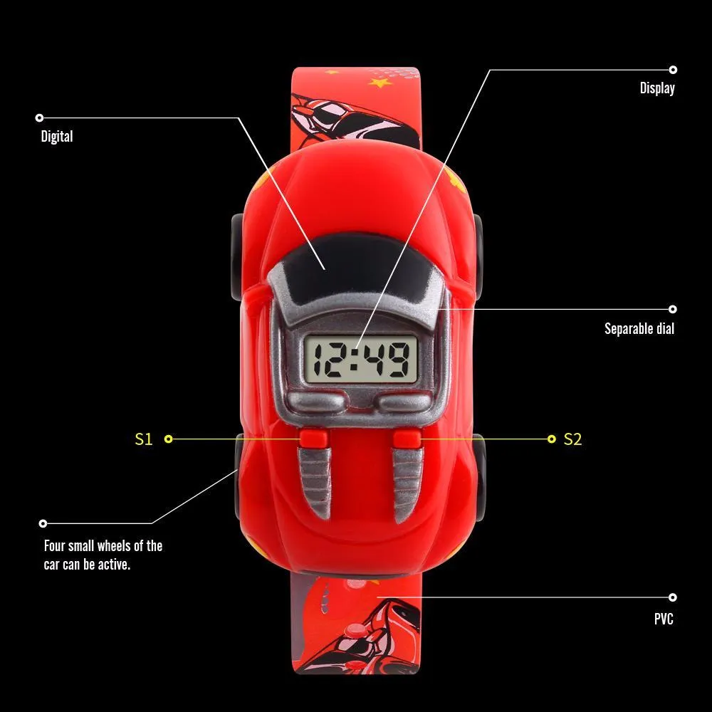 Cartoon Car Digital Watch