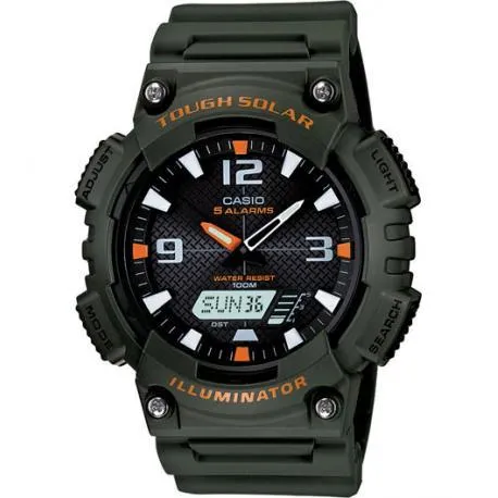 Casio AQ-S810W-3A Army Green Solar Powered Watch for  Men