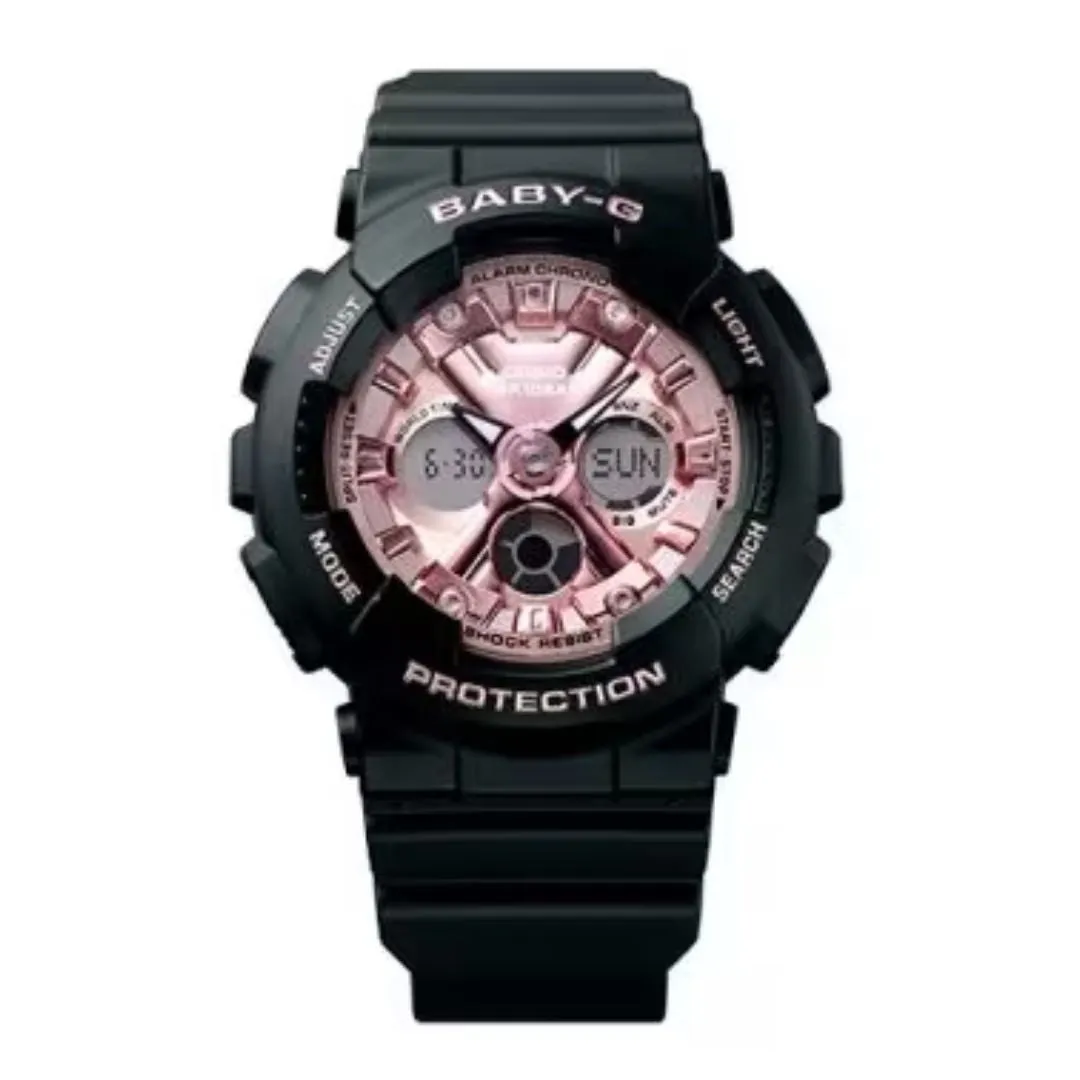 Casio Baby-G Black and Pink Analog-Digital Ladies Watch BA-130-1A4DR